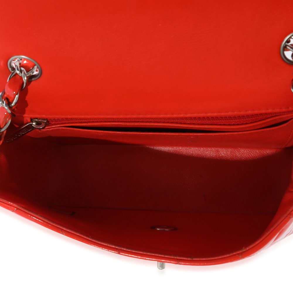 Chanel Orange Patent Rectangular Mini Flap - Picture 9 of 9